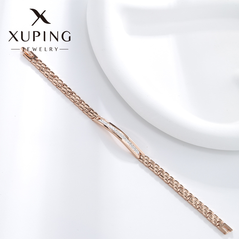 Xuping joyería de moda trapezoidal diamantes pulsera de aleación de cobre comercio exterior personalidad punk alta sensación joyería al por mayor mujeres