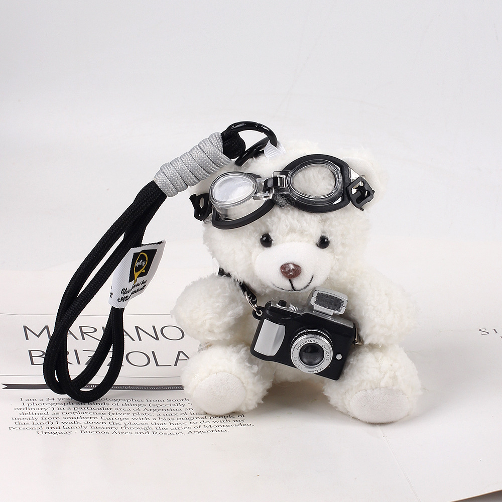Nueva cámara creativa osos colgante bolsos colgantes muñecas de peluche muñecas pareja llavero regalo creativo