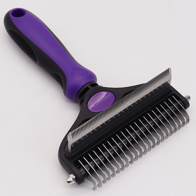 Peine para mascotas, peine, peine para abrir el nudo, peine para perros de doble propósito, peine para perros, peine para perros, suministros para perros, cuchillo para abrir el nudo para perros