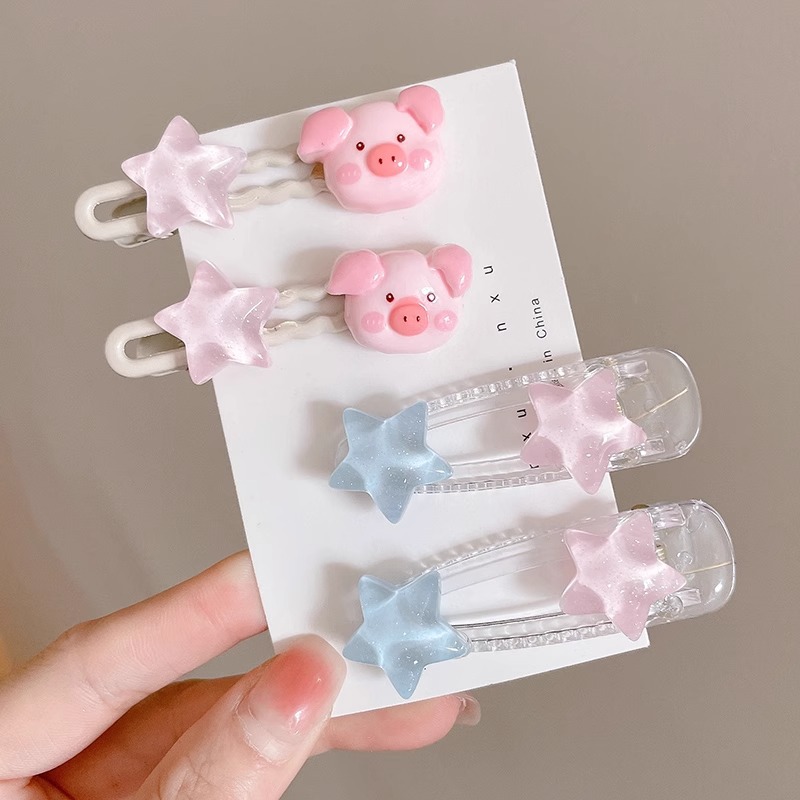 Rosa Linda estrella horquilla lado femenino clip de pelo amor de los niños BB clip de pelo roto horquilla bebé tocado
