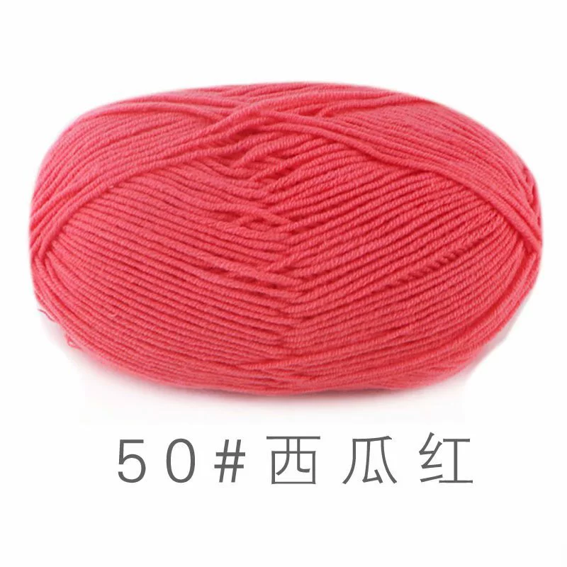 Шерстяная пряжа из combed cotton 4-ply, моток 50 г, нитка 2 мм для крючка и вязания, разноцветная