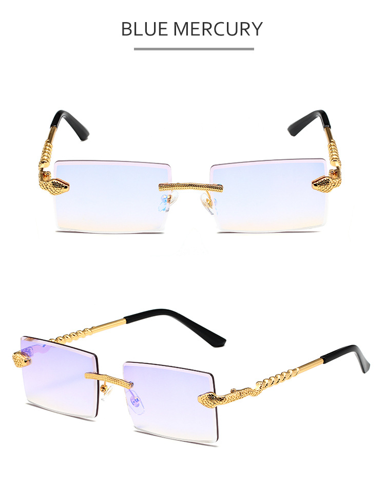 60g Weight Frameless Glasses Structure Sunglasses Classification PC, UV400 Protection Lens Material Square Glasses Style Casual, Daily Occasion Solid Color Pattern Unisex Gender Retro, Simple Style Style Gold, Black Color Retro Simple Style Solid Color PC UV400 Protection Square Frameless Women's Sunglasses 12