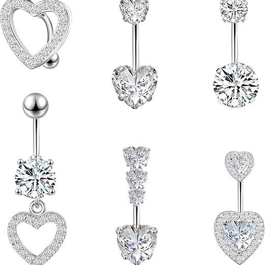 Vendita all'ingrosso online di gioielli per piercing all'ombelico in acciaio inossidabile con zircone a prezzi accessibili_voghion.com