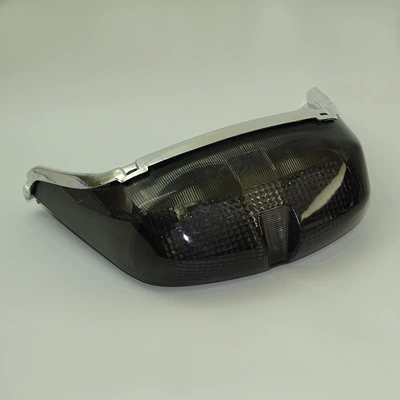 Suitable for Yamaha YZF R6 1998-2000 modified LED rear tail light brake turn signal integrated assembly (Motorcycle tail) - smoked-black-e-mark-mark