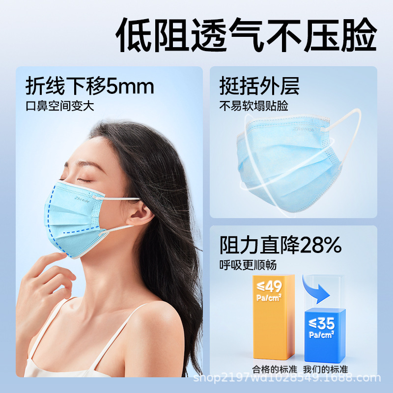 振德医用外科口罩一次性夏季薄款高颜值灭菌单独包装100只/盒|undefined