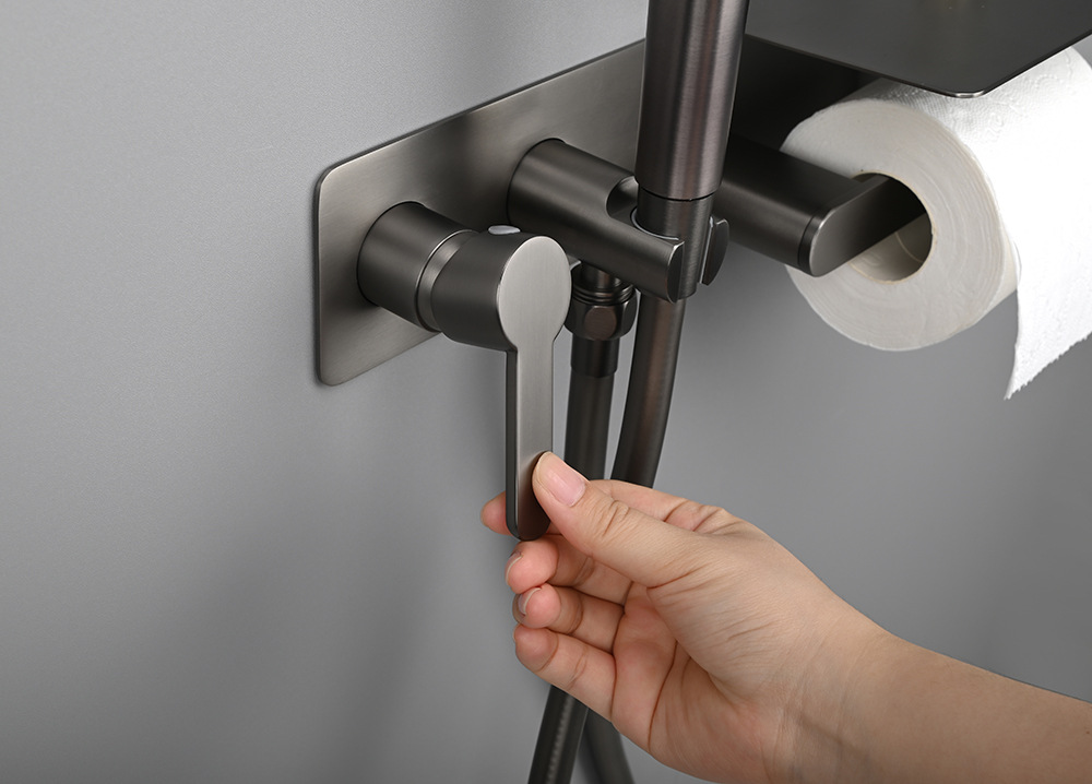Bathroom toilet spray gun companion set, bathroom toilet cold and hot washbasin, concealed toilet spray gun with tissue holder undefined