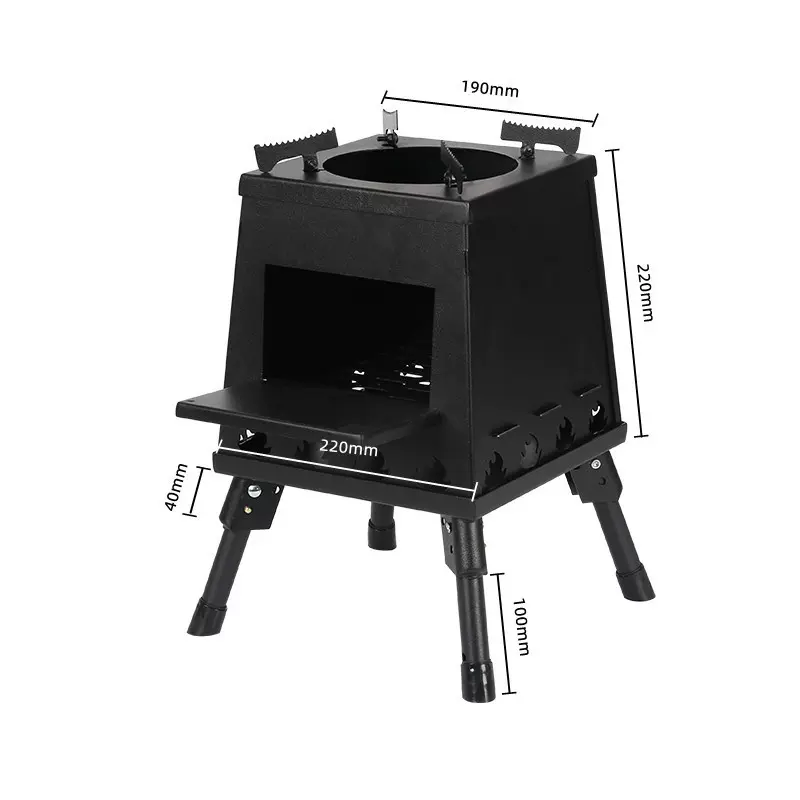 户外便携折叠取暖柴火炉野外露营帐篷炉自驾游不锈钢野餐烧烤炉具