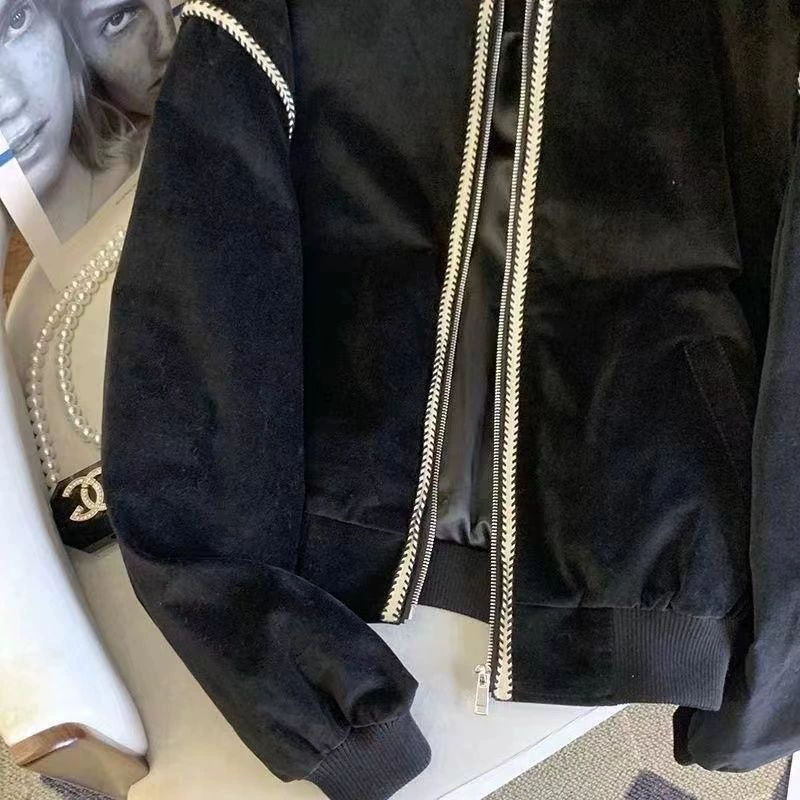 [Cross-border trading), baseball demi-season retro uniform for leisure, Chanel style, American style, high-quality style]