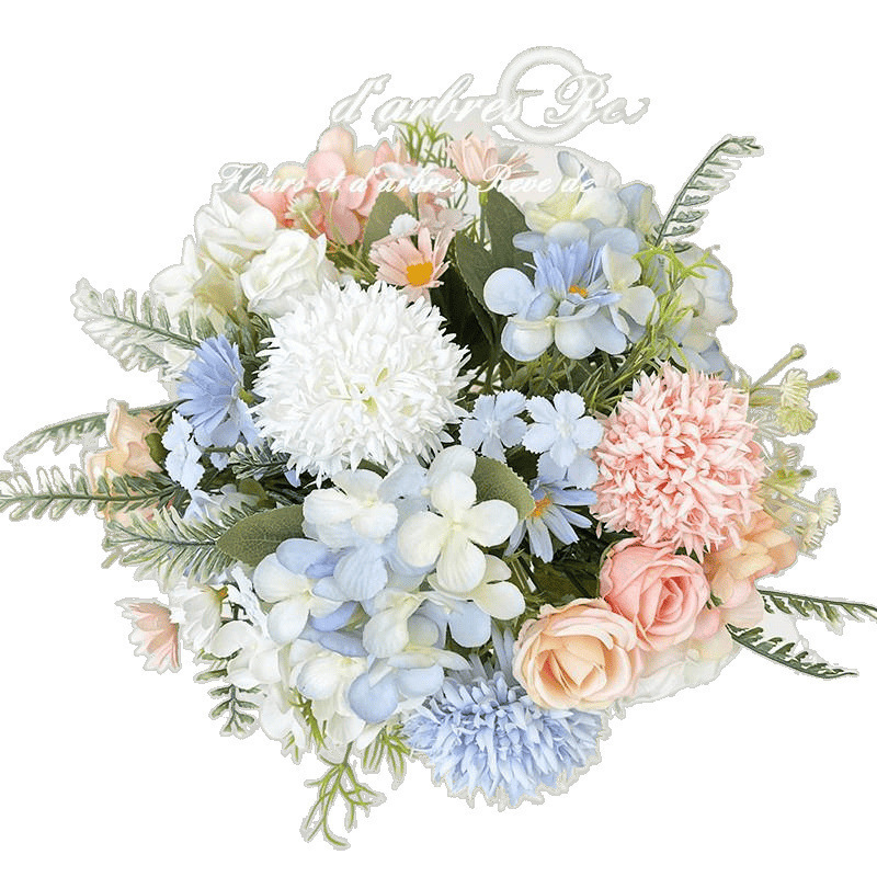 假花仿真花束小清新拉丝玫瑰绣球绢花塑料花干花捧婚庆装饰摆设|undefined
