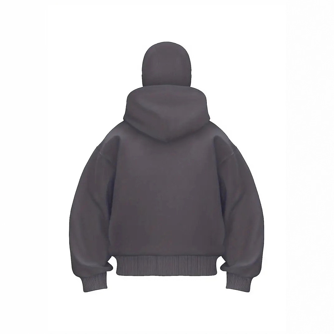 Women's Clothing Fleece Lined Hooded Cardigan Coat Smiley Face Print Double Layer Casual Style Autumn Winter Fashion_ecoleips.com