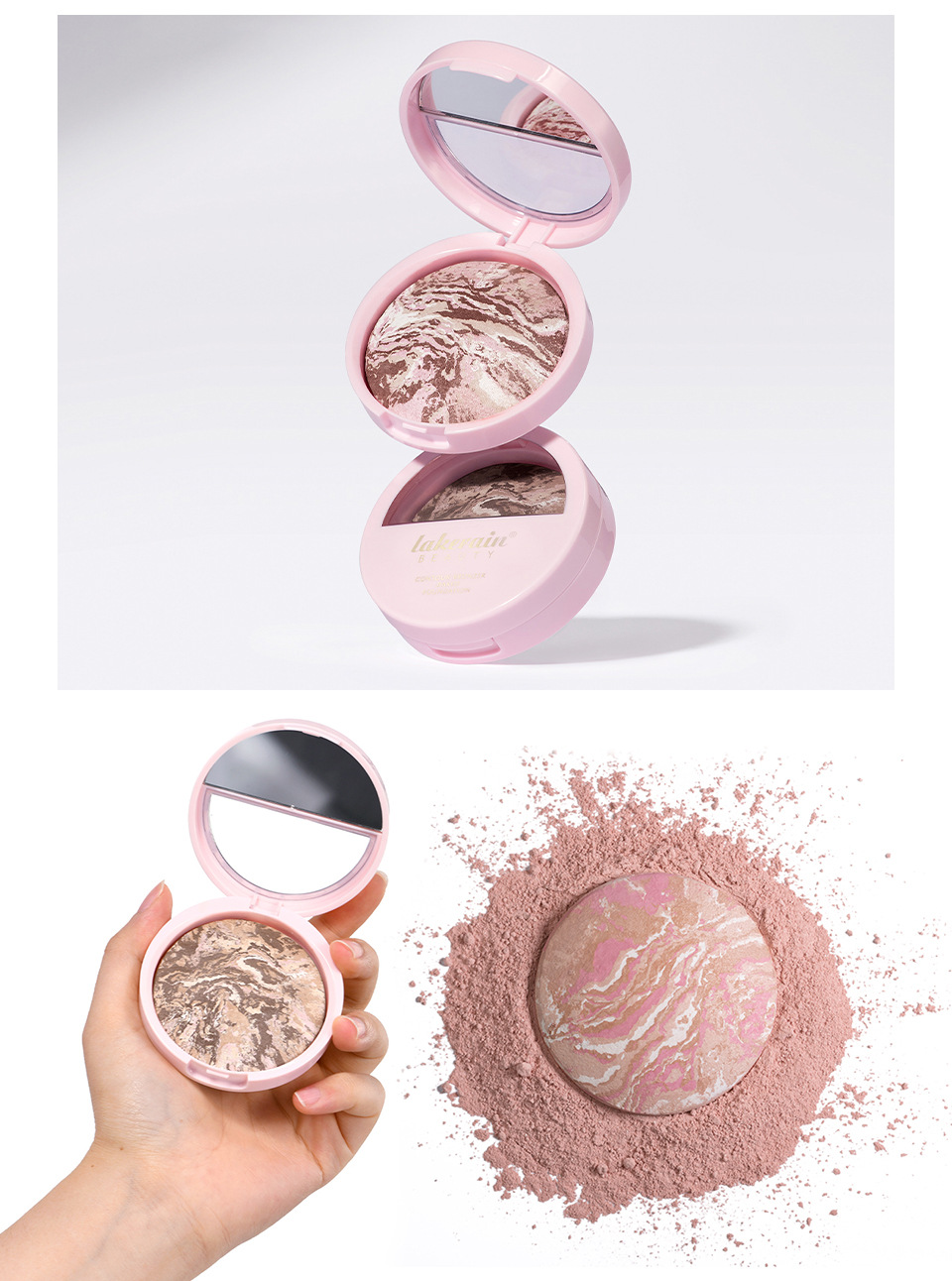 Cross-border new lakerain baking powder, highlighter Contour powder, setting and contouring undefined