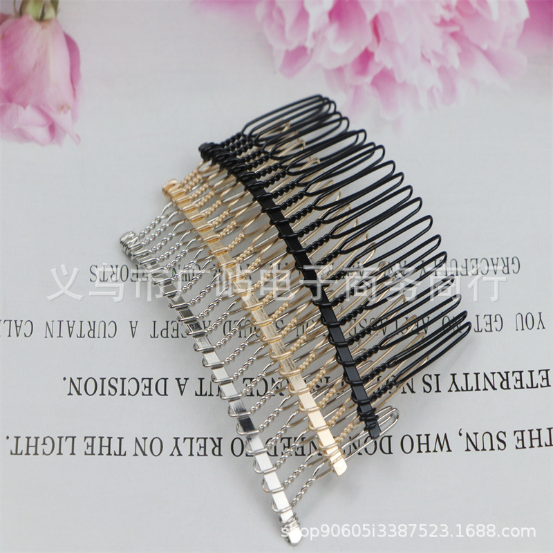 20-Tooth Comb Hair Iron Headpiece Insert Comb Fork Comb Handmade DIY Materials Children's Hair Accessories Hairpin Ornament Hair Styling Tool