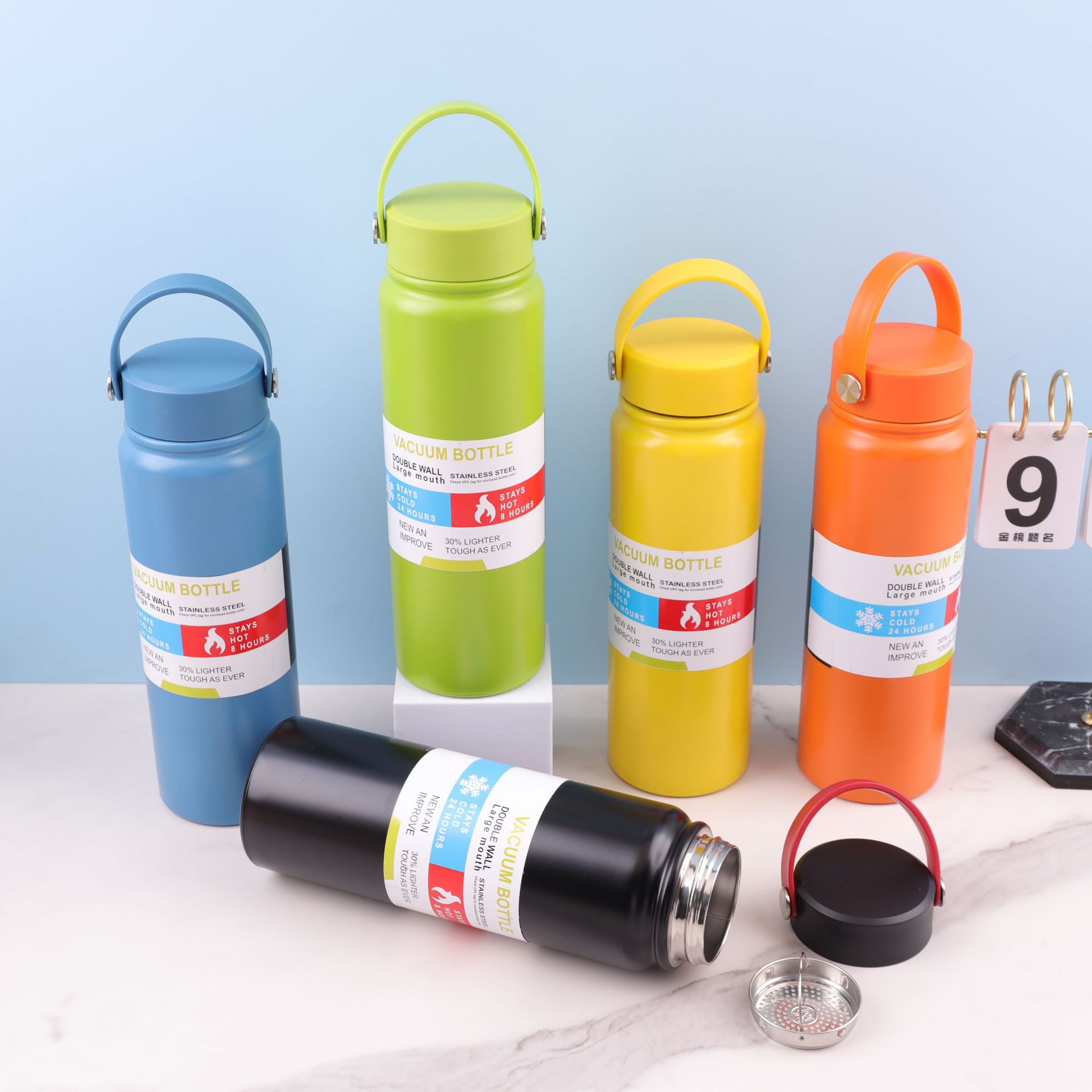 Olla espacial portátil de acero inoxidable 304 de doble capa de comercio exterior, olla deportiva portátil para automóvil al aire libre de gran capacidad