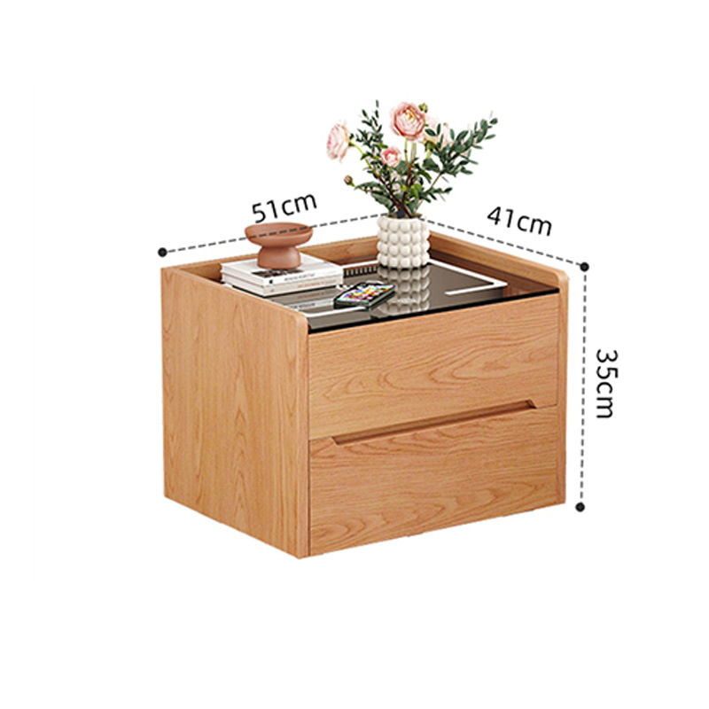 Moderno simple simple pequeño estante doméstico de madera sólida dormitorio red cabecera flotante cabecera al por mayor