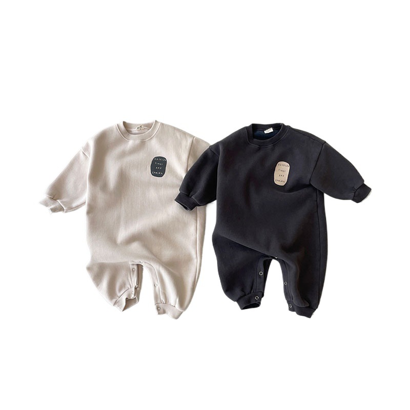 Estilo coreano ins primavera y otoño bebé suéter largo mameluco niños y niñas bebé niño manga larga simple niños y niñas mameluco de bebé