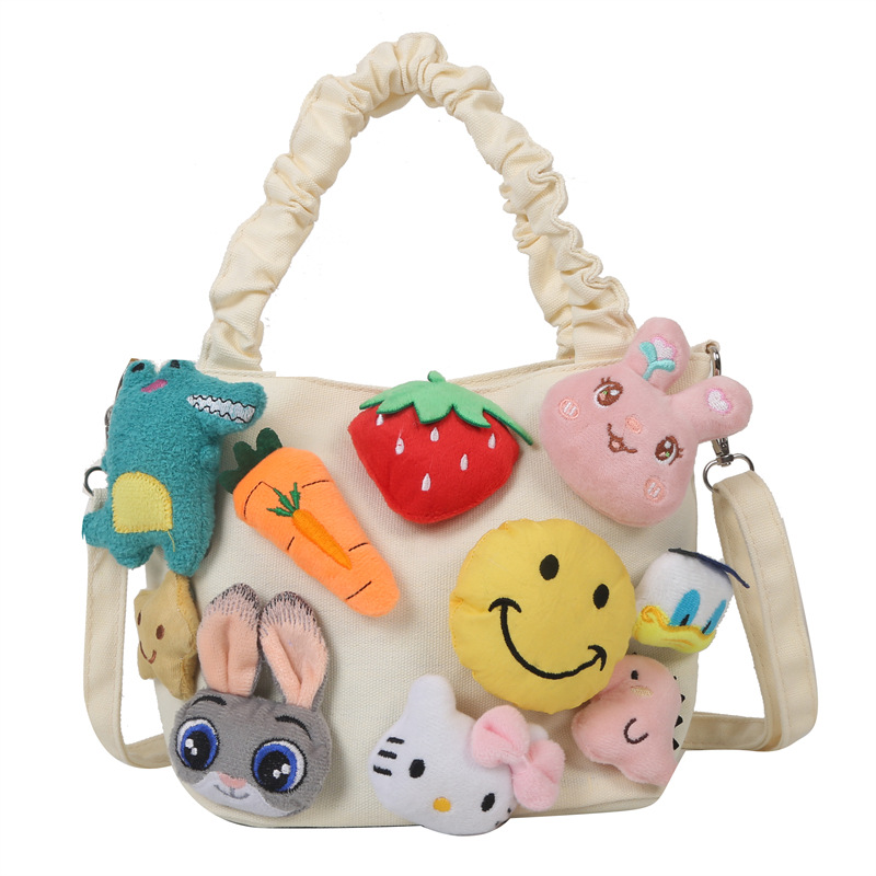 Bolsa de dibujos animados 2023 Mori linda chica fea Linda costura muñeca estilo occidental plisado bolso de hombro portátil