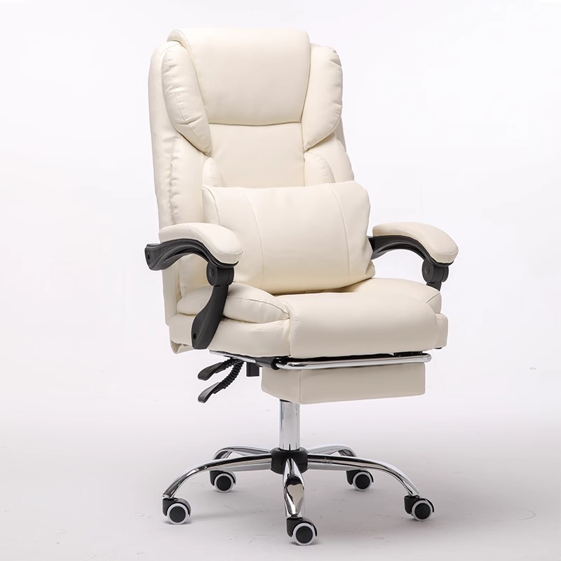 Asiento de cuero de computadora, silla de oficina de negocios, asiento de respaldo de cuero de gato, asiento de ocio cómodo para sentarse y acostarse.