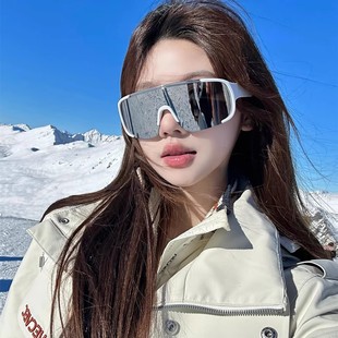 Cross-border new outdoor large frame sports cycling sunglasses men and women ski mountaineering windproof glasses sunglasses