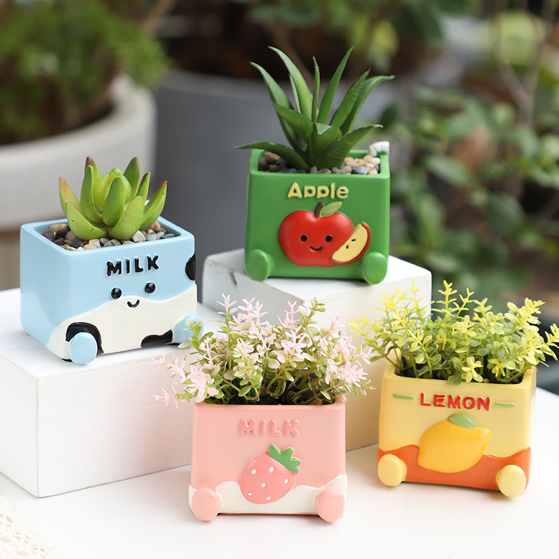 Chậu Cây Resin Bình hoa cắm hoa giả và cây thủy sinh, bình trang trí resin tối giản, dùng cho văn phòng và bàn làm việc (RG-199)