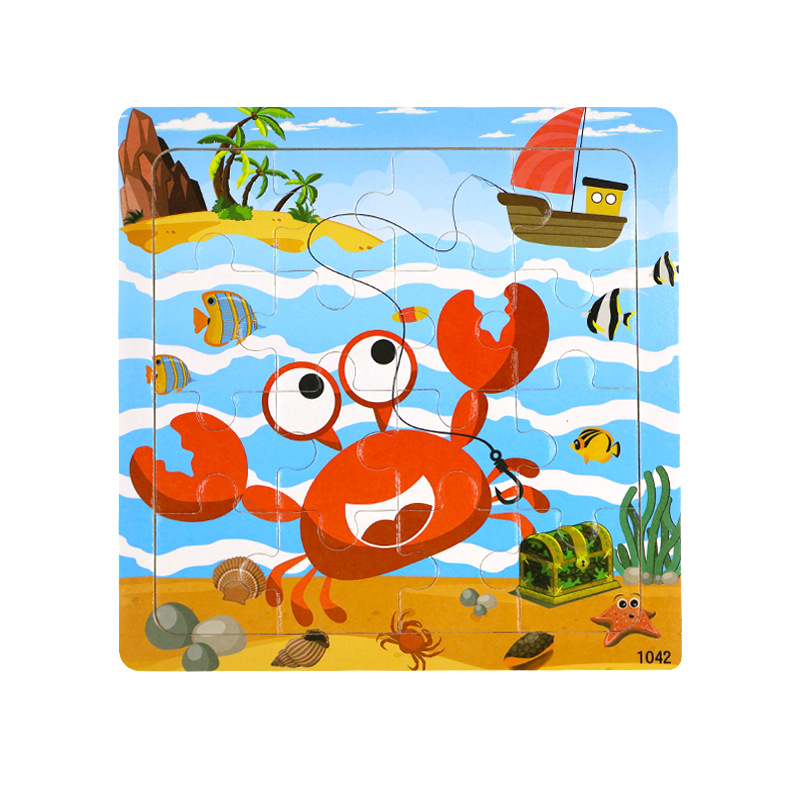 Puzzle plano de madera para niños pensamiento lógico juguetes de entrenamiento de mano movimiento fino