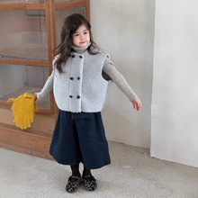 女童马甲秋冬2025新款韩版女宝宝小短毛皮毛外套儿童小清新加厚马