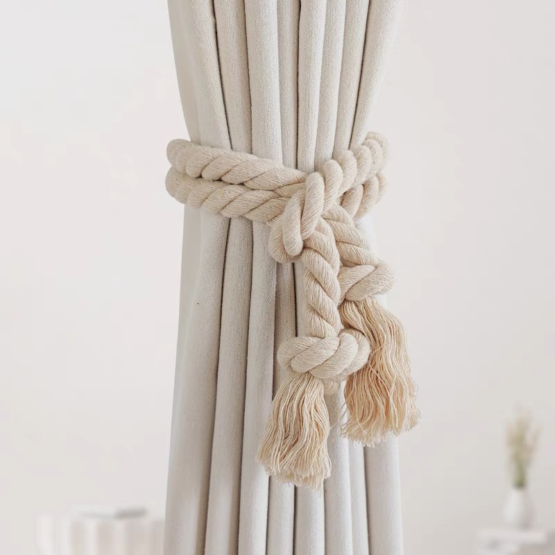 Curtain Tieback Woven Cotton Decorative Rope For Window Drapes_voghion.com