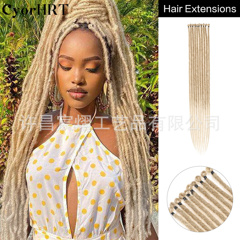 African Black Reggae Dreadlock Wig for Women 24Inch Single Color Multi-Color Gradient Dreadlock Braids Hai