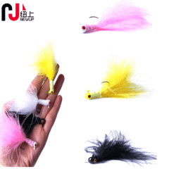 Lure Bionic Bait 4-Color Chicken Feather Hook Tying Fly Fishing Hooks, Artificial Bait Hooks with Long Feathers, Lead Head Hooks – Henjia Fishing Gear Wholesale
