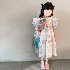 女童夏季洋氣連衣裙2023新款中大兒童甜美可愛碎花連衣裙公主裙潮