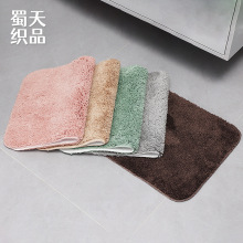 超纤素色脚垫 简约纯色防滑地毯卫生间厕所高毛绒加厚进门垫子