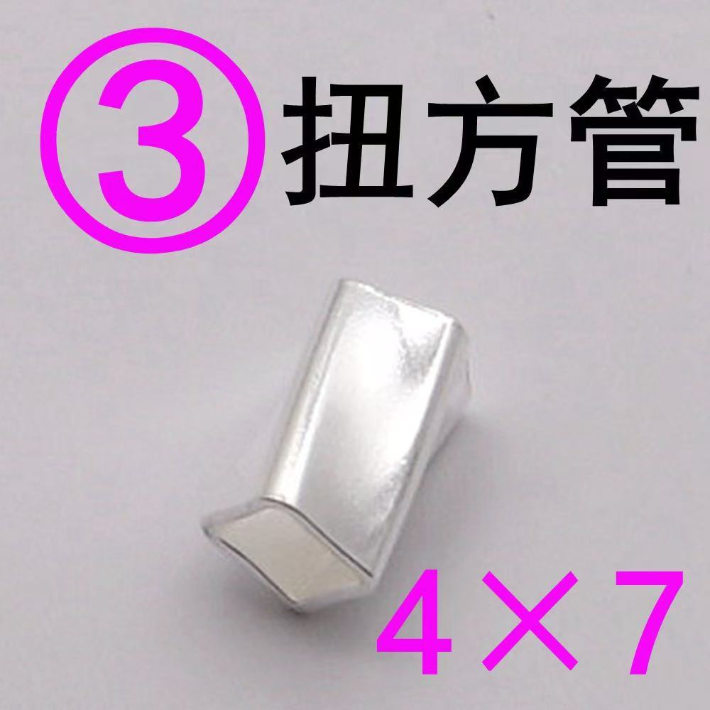 S925 sterling silver straight-hole small square tube spacer beads, handmade bracelet, necklace, and silver jewelry accessories