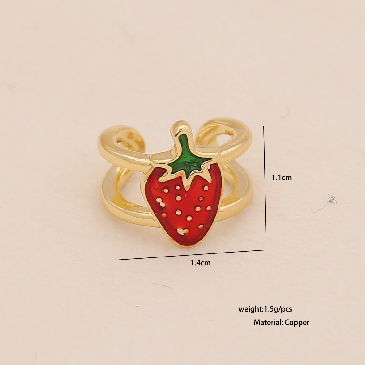 Pendientes tipo clip de cereza y fresa