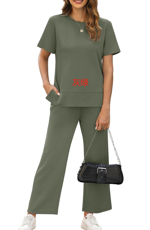 2025アマゾン独立駅越境爆品夏セクシー女性丸首tシャツゆるいプルオーバー半袖上着|undefined