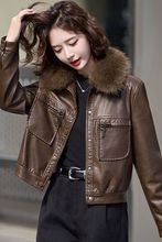 加绒加厚皮衣外套女2025冬季新款宽松显瘦时尚百搭短款皮夹克