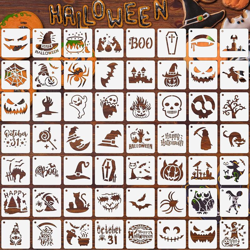 Cross-Border New Halloween DIY Painting Stencil for Children's Wall Art and Spray Decoration