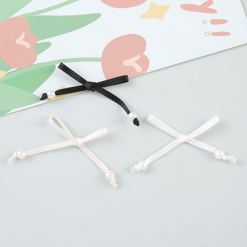 Sweet and Cute Ribbon Bow Pearl Hanging Pearl Mobile Phone Case Shoes and Socks Clothing Accessories Accessories DIY Accessories