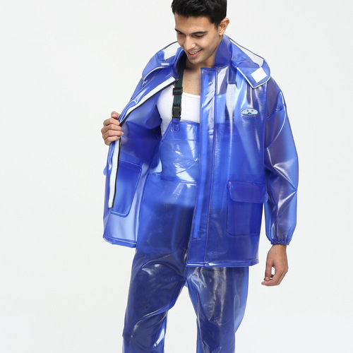 IYR7 Sea Glider Fisherman's Waterproof Raincoat with Non-Slip Cowhide Thick Separate Raincoat and Pants Set for Men