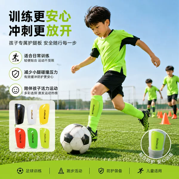 Strapless insertable football shin guards for children, anti-collision shin pads, portable shin guards for youth training