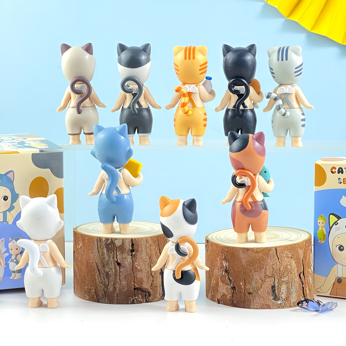 (2개) 국경 간 블라인드 박스 거짓말 천사 칠 장난감 자동차 장식품 장식 큐피드 손으로 만든 애니메이션 인형