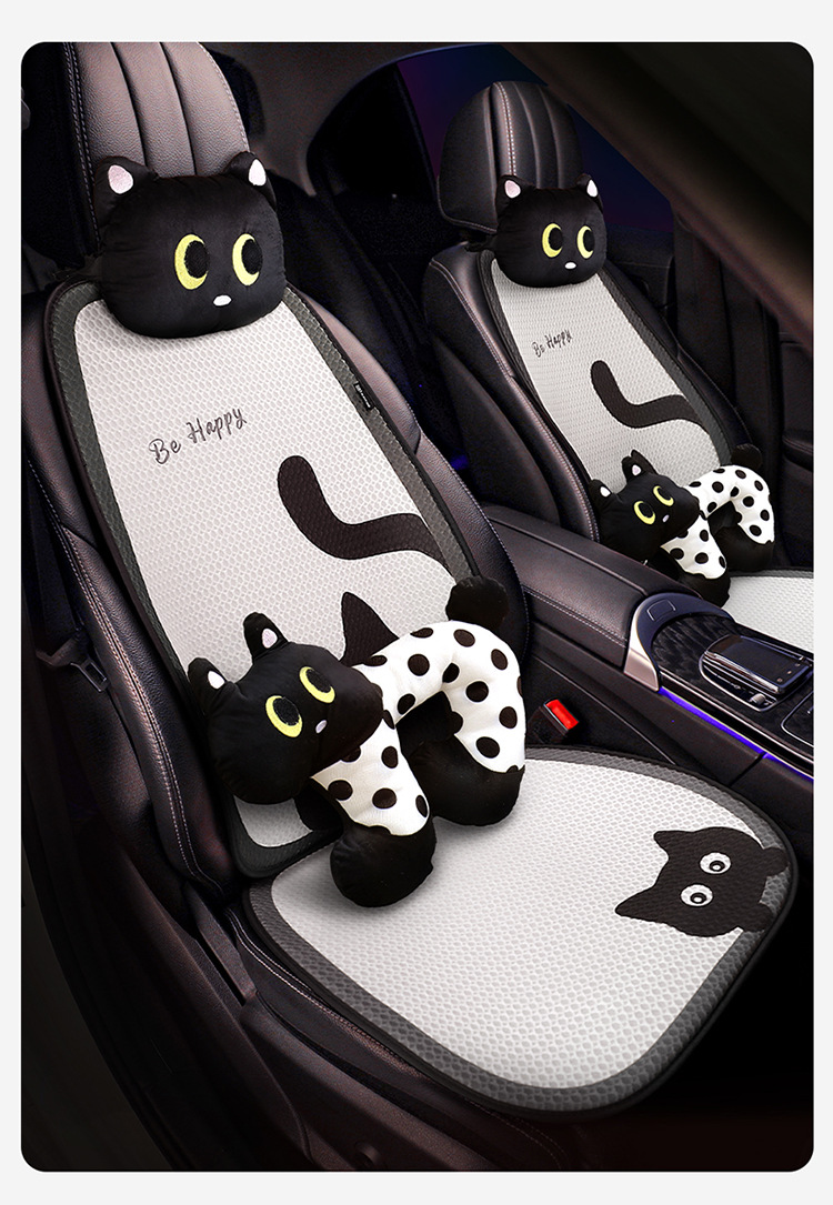 Suitable for Geely Xingyuan Car Seat Cushion, Universal for All Seasons, Ladies Cartoon New Half-Pack Seat Cover, Summer Car Cushion Seat Cushion