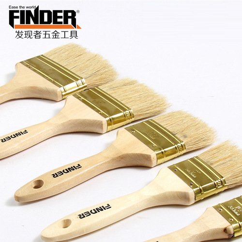 Cross-border thickened sharpened pig hair barbecue brush high-quality dust removal brush cleaning brush industrial coating paint tool brush