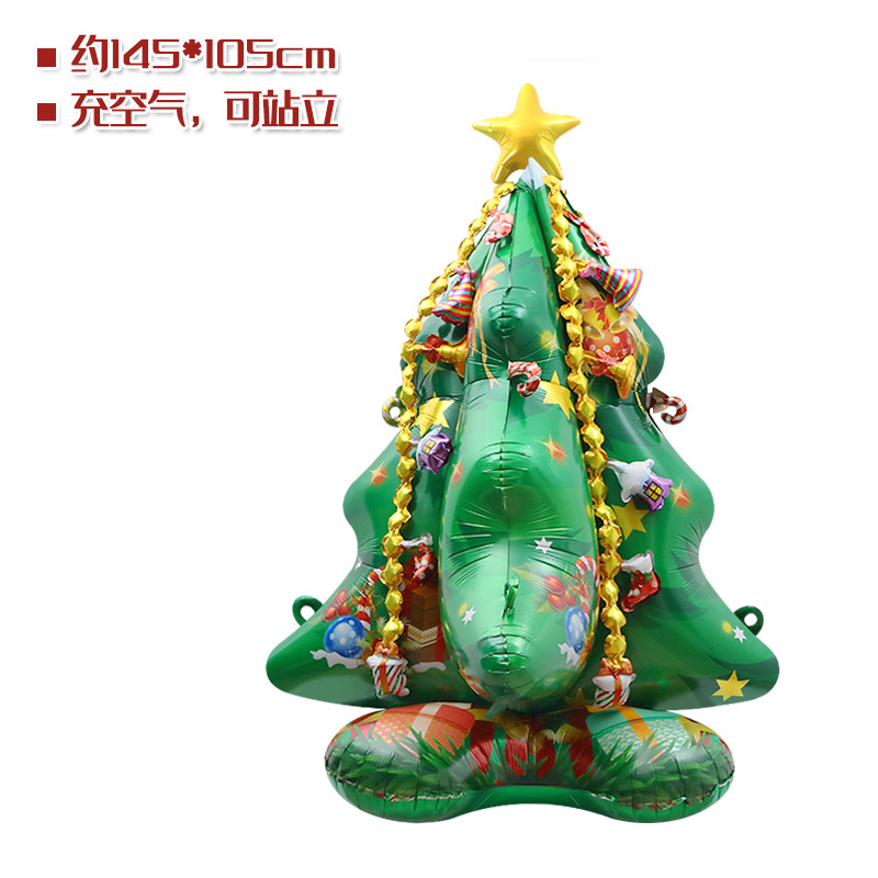 Ventana de Navidad accesorios de decoración de juguete globo 4D de pie de Navidad Viejo hombre Reno árbol de Navidad Super gran globo