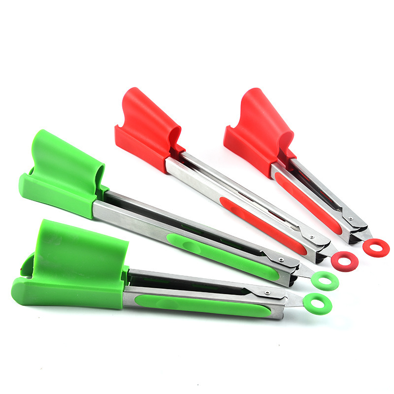 Amazon Venta caliente clip de alimentos de acero inoxidable clip de pan de silicona resistente a altas temperaturas clip de barbacoa clip retráctil clip de alimentos