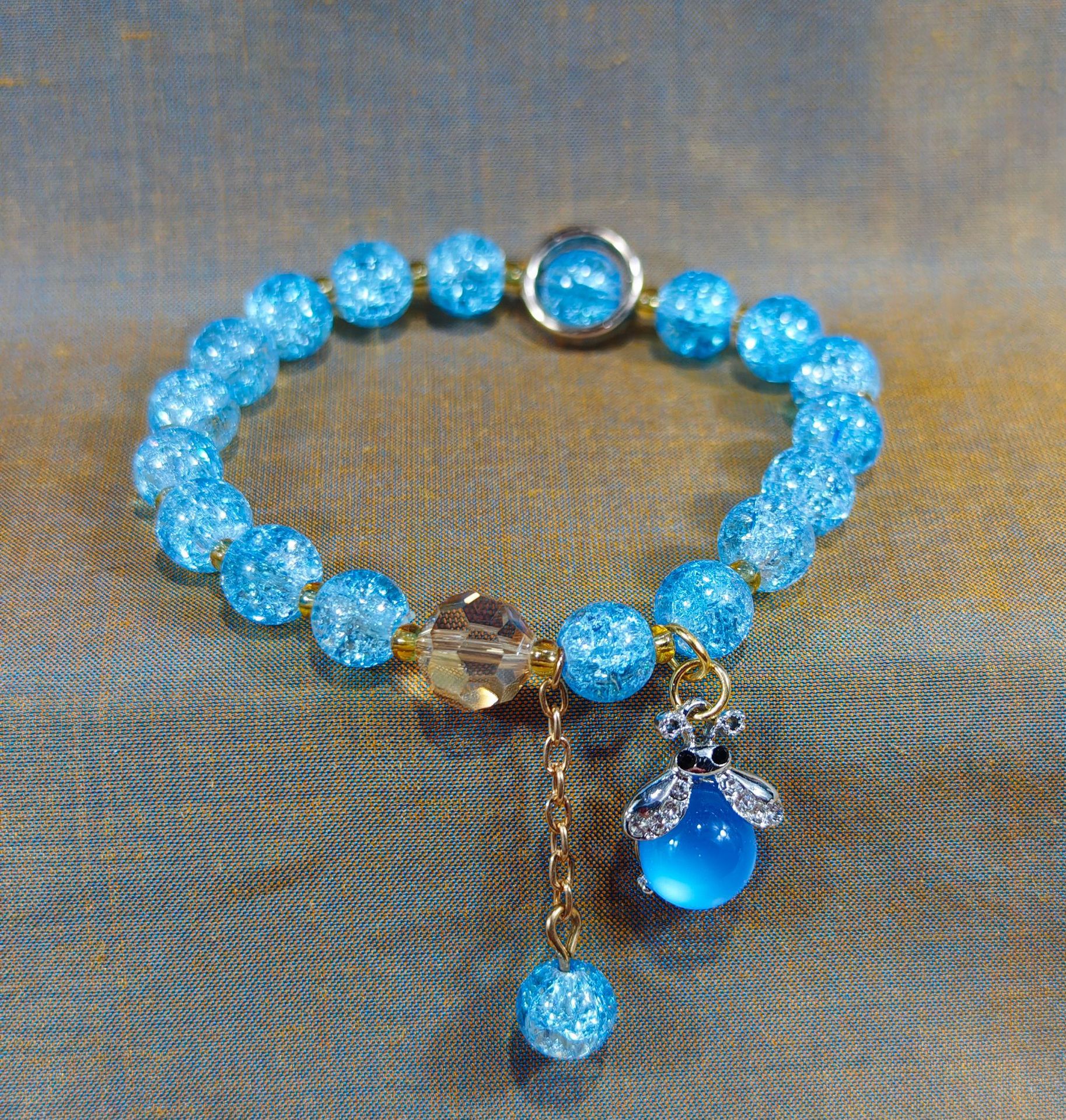 Las celebridades de Internet retro transfronterizas suelen ser todo-fósforo pulsera elástica de estilo ins simple pulsera de moda de lujo ligero, joyería de temperamento