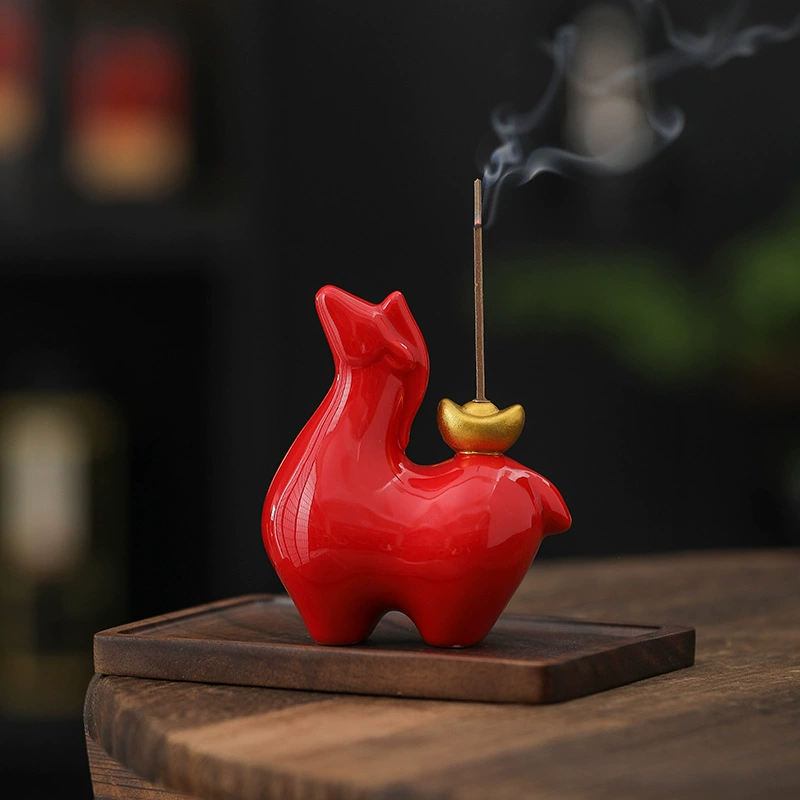 Creative cute red Incense burner, aroma lamp, for luck