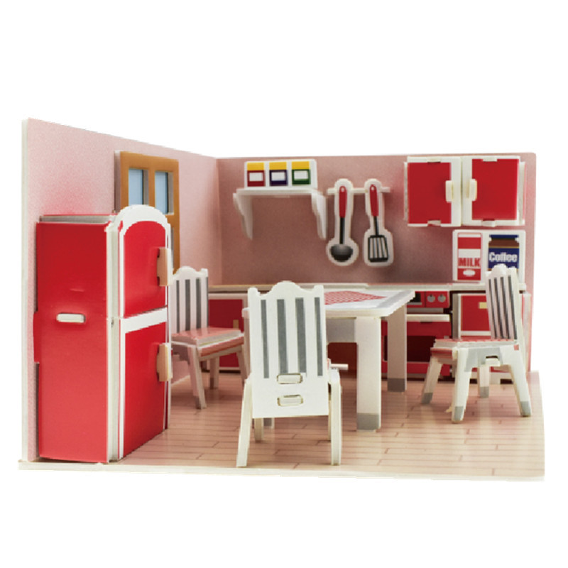 3D rompecabezas tridimensional para niños juguetes para padres e hijos construcción casa rompecabezas hecho a mano modelo de papel regalo ensamblaje interactivo