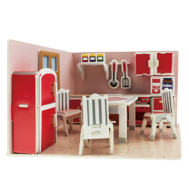 Three dimensional brainteaser, toy, house, interactive constructor, DIY, in 3d format, family style, Birthday gift