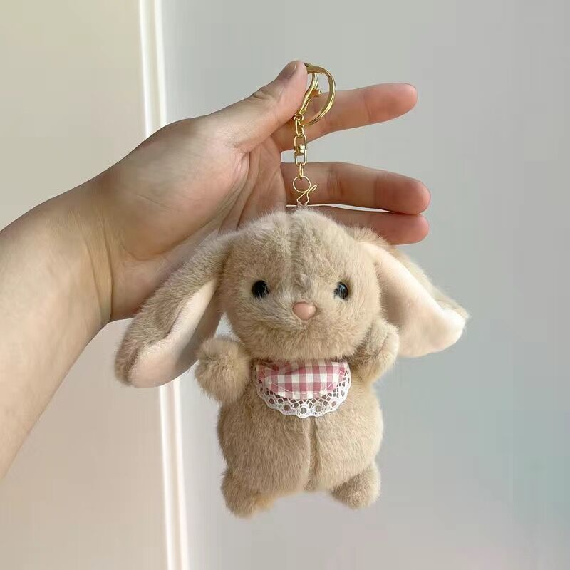 かわいいウサギのぬいぐるみのキーホルダーカップルのバッグのペンダント|undefined