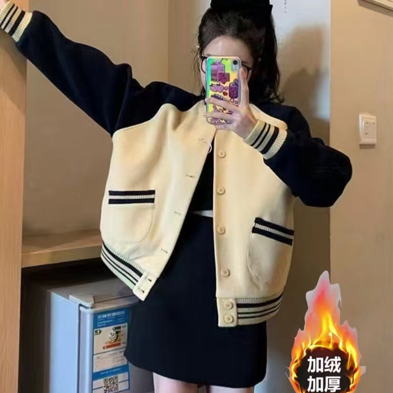美式复古ins棒球服女2025秋季新款学院风小众洋气夹克上衣短外套|undefined