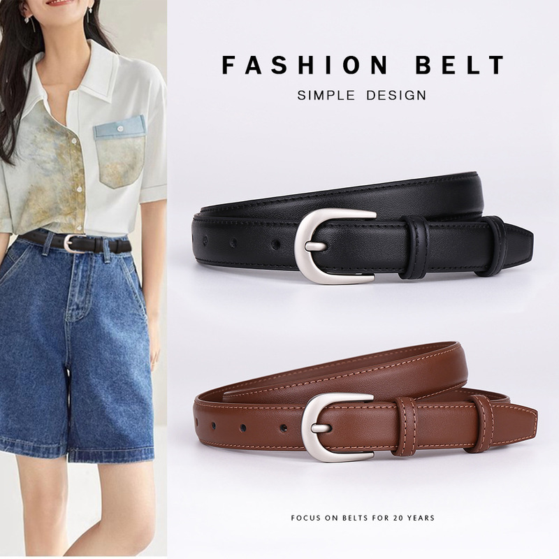 New Style Women's Leather Belt Genuine Leather Cowhide Pin Buckle High-End Business Belt Fashion Belt Trendy Formal Wear Versatile